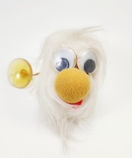 Vtg 1970's Gonk Slurp Window Cling Squeaky Toy Googly Eye Hairy Monster Plush