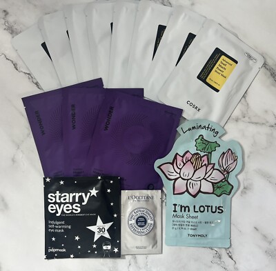 Lot COSRX Advanced Snail Mucin Power Sheet, Wonder, Starry eye l Occitane Masks