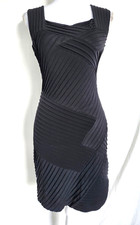 Calvin Klein Sleeveless Pintuck Pleated Women's Sheath Dress Size 2 Black