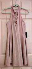 Brand New Express Pink Large Cotton Sleeveless Dress