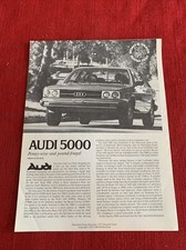 Vintage Reprint article Audi 5000 1977 Road and Track  very good