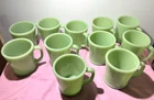 Vintage Fire King Jadeite D Handle Oven Ware Coffee Cups/Mugs 8 oz Green