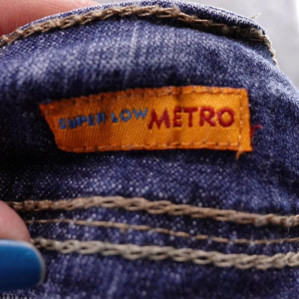 Pantalones Cortos HYDRAULIC Mujer Azul Denim Super Low Metro Talla 5/6 Y2K Foto 4 de 4