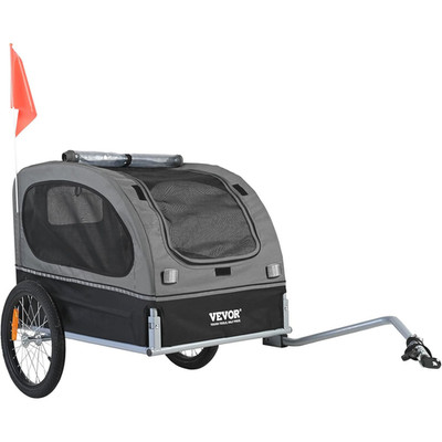VEVOR Hundeanhänger 45 Kg 2In1 Fahrradanhänger Kohlenstoffstahl + 600D Oxford-Ge