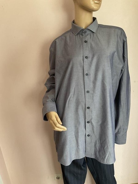 Men ETERNA Shirt Grey Cotton 44 / XXL / 52 #3P7K