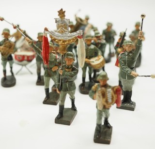 A05A68 Lineol Soldaten – 22 Stück Kapelle Diverse Figuren bespielt