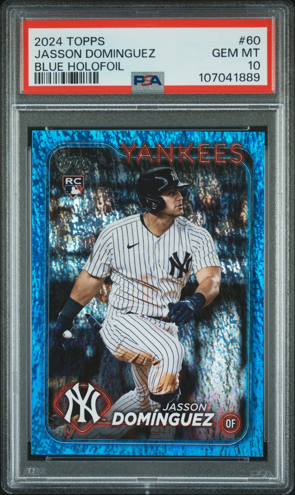 2024 Topps Jasson Dominguez Blue Holofoil #60 /999 PSA 10 GEM MT RC