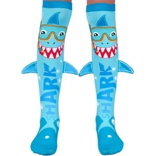 MADMIA Shark Socks, Adorable Knee-High Socks with Plush Shark Fins