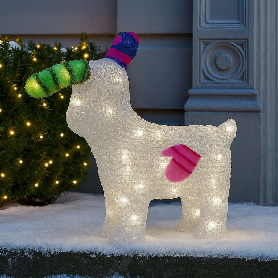 Neo Snowman Snow Dog LED Light Up Acrylic Christmas Festive Decoration Outdoor - Image 3 of 4