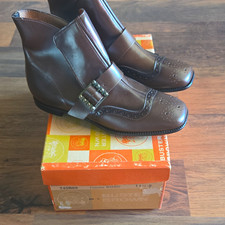 Buster Brown Childrens Brown Leather Ankle Bootie Buckle Strap Round Toe 11.5 D