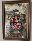 Vintage Beck's Beer Advertising Bar Breweriana Becco Wall Mirror Sign 19.5x14