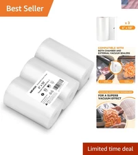 Affordable 3-Pack 6" x 50' Vacuum Sealer Rolls for Long-Lasting Food Freshness