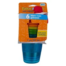 5 Pack The First Years Take & Toss Sippy Cups, Assorted Colors, 7 oz, 6 Ct