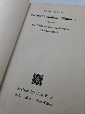 Erich Kästner Die Verschwundene Miniatur Erstausgabe Atrium 1936