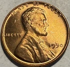 1950 P Lincoln Wheat Cent BU RD #1987A