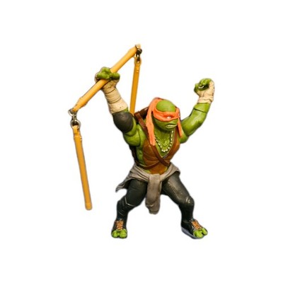 TMNT 2014 MICHAELANGELO 6  Spinning Action Figure Playmates Ninja Turtles