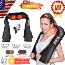 Shiatsu Back Neck and Shoulder Massager with Heat Deep Tissue 3D Kneading Pillow