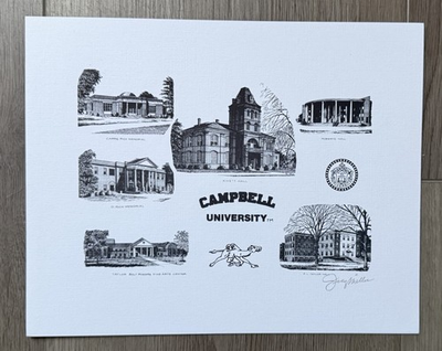 #ad #ad Pencil Signed Jerry Miller Campbell University North Carolina College Print NC $34.99