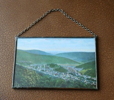 Mauch Chunk (Jim Thorpe) from Mt. Pisgah PA Glass Framed Postcard Early 1900s