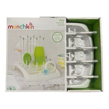New Munchkin Fold Store Folding Baby Bottle Drying Rack. White / Grey. Nib.