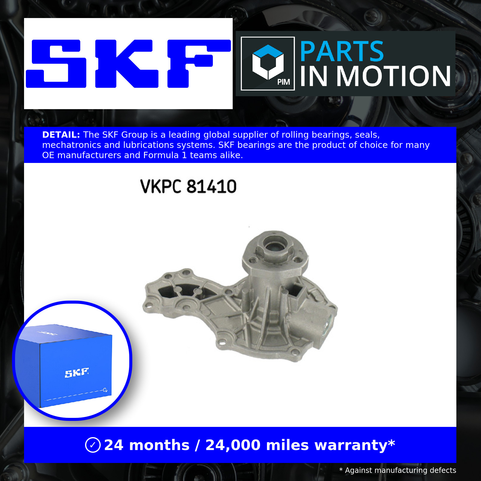 Cooling System Engine Cooling Water Pump SKF VKPC 81410 Fits Audi Ford Seat VW - Image 5