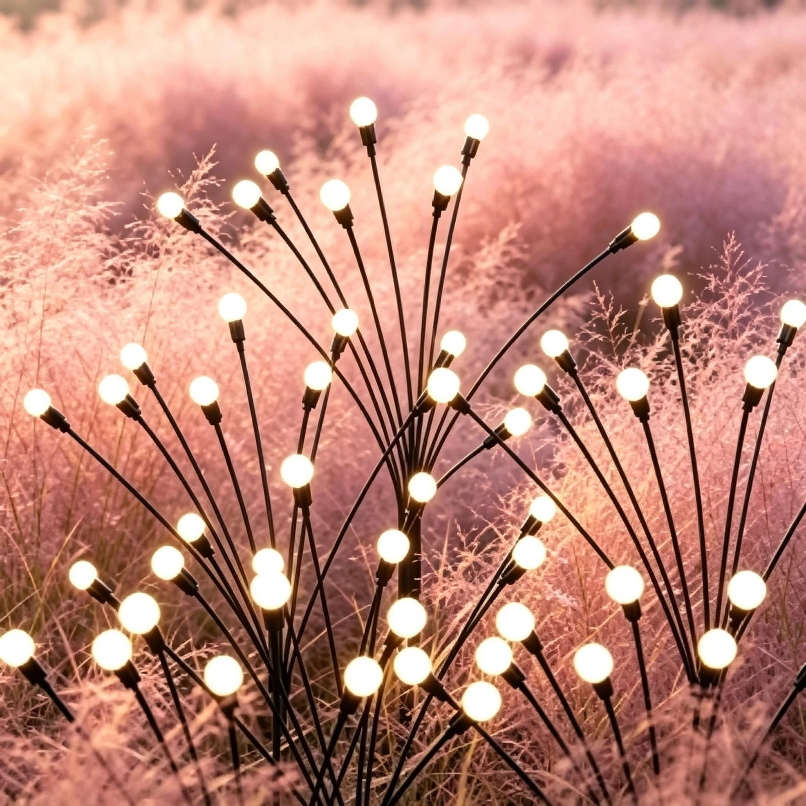Solar Garden Firefly Lights Outdoor (10 Packs, 80 LEDs), 2 Modes Decorative L...