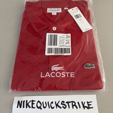 Lacoste Men's Short Sleeve Jersey Classic Fit Polo Shirt Red Size M New with tag