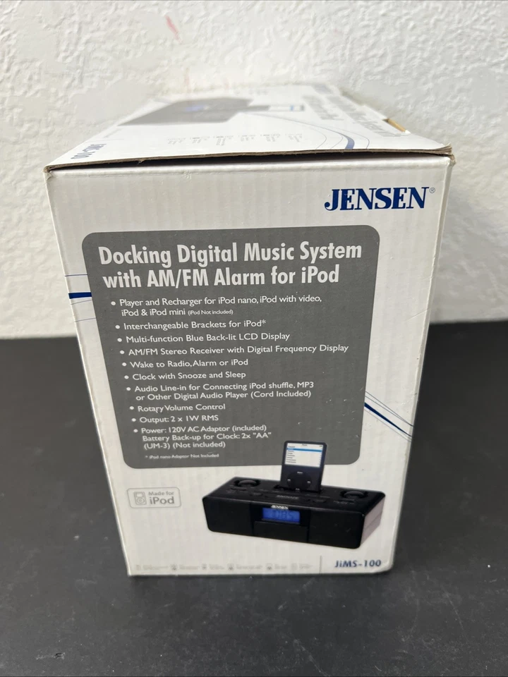 Jensen Docking Digital Music System Alarm Clock for iPod JiMS-100 NEW IN BOX - Image 4 of 4