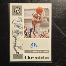Panini 2021-22 Chronicles Draft Picks Rookie Autograph Jordan Burns CR-JBU Card. rookie card picture