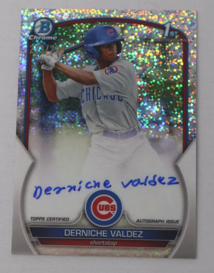 2023 Bowman Chrome Derniche Valdez 1st Prospect Auto /299 Speckle #CPA-DV Mint
