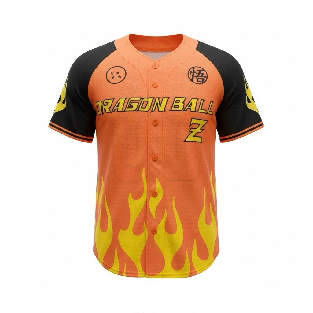 Dragon Ball Z Flame Baseball Jersey