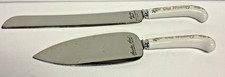 Sheffield England OUR WEDDING Cake Knife  Server Set Porcelain Handle Stainless