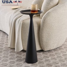 Truitt Drink Table Modern Metal End Table Pedestal Accent Table Indoor Use