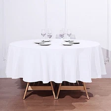 15 WHITE 90" ROUND POLYESTER TABLECLOTHS Wholesale Tabletop Decorations SALE