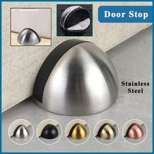 Door Stop Stainless Steel Oval Floor Wall Mounted Door Stopper Self Adhesive