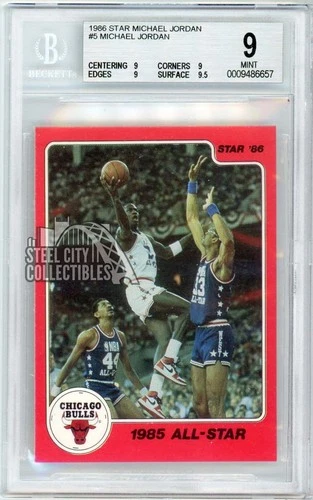 Michael Jordan 1986-87 Star Basketball 1985 All-Star Rookie Card #5 BGS 9 (657)