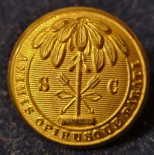CIVIL WAR ERA CONFEDERATE SOUTH CAROLINA SEAL BUTTON ALBERTS#SC-16-A