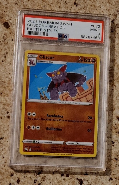 2021 POP 2 Pokemon Sword and Shield Battle Styles Reverse Foil 72 Gliscor PSA 9