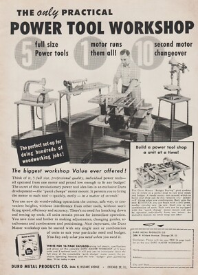 1955 Duro Metal Products Co. - ''Practical Power Tool Workshop'' - Print Ad Photo