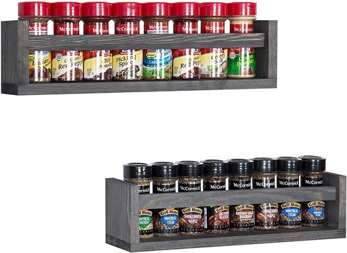 Spice Rack Floating Wooden Shelves Wall Mounting Shelf Storage Display Book Unit - Picture 18 of 27