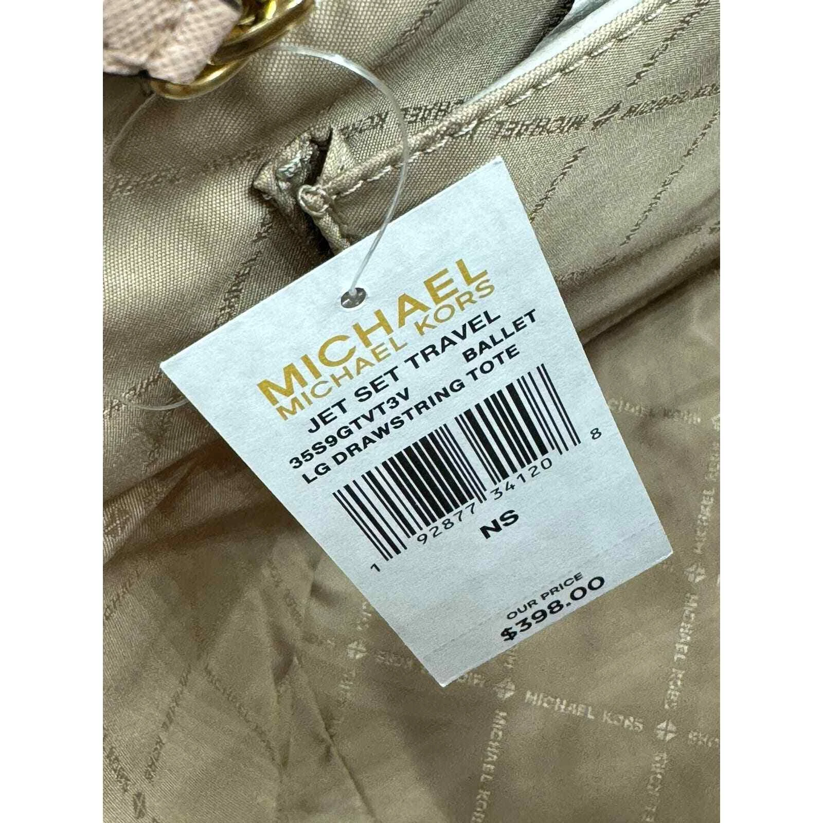 Nuova con etichette Michael Kors ""MK"" Jet Set Viaggio Balletto Lg Borsa con cordino
