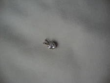 VINTAGE 1970s CLEAR CZ HEART STERLING SILVER PRONG SLIDE PENDANT