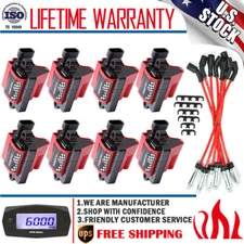 8 Pack Ignition Coil & Spark Plug Wire For Chevy Hummer GMC Cadillac UF271 D581