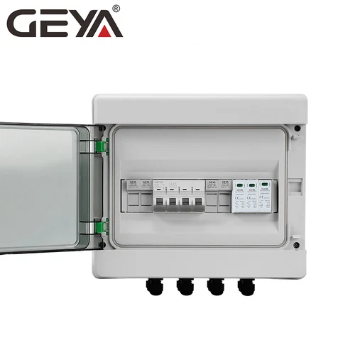 Solar PV Combiner Box Plastic 15A 2strings 1000VDC Circuit Breaker Solar Panel