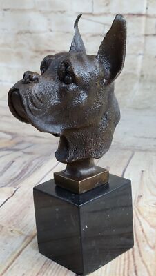 German English Boxer Bulldog Bronze Sculpture Marble Base Art Deco Statue Deal