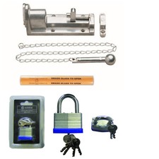 Emergency Escape Panic Bolt Break Glass Fire Exit Door Security Padlock 5 Keys