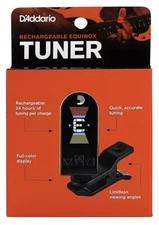 D'Addario Equinox Rechargeable Clip-On Tuner Black NEW In Box