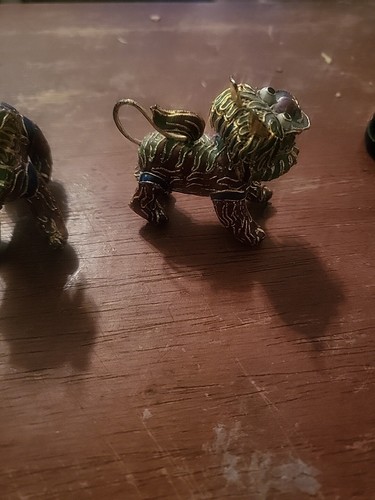 Vintage Mid Century Modern Messing Gold asiatische chinesische Foo Hunde Fu verspielte Hunde - Bild 2 von 7