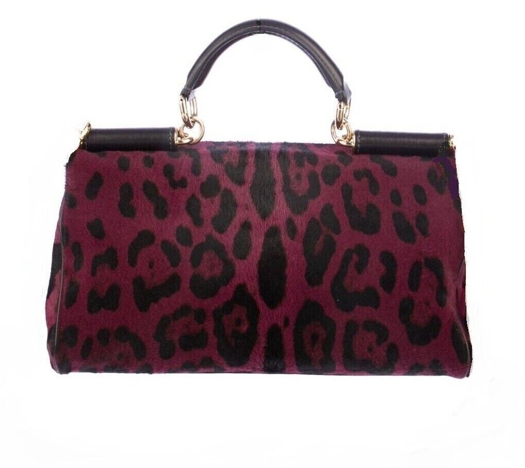 DOLCE & GABBANA LEOPARD JAGUAR Miss Sicily pony hair HANDBAG | eBay