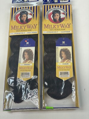 TWO PACK FOR $40 Milky Way 100% Human Hair Belgian Curl Color  99J350 12 